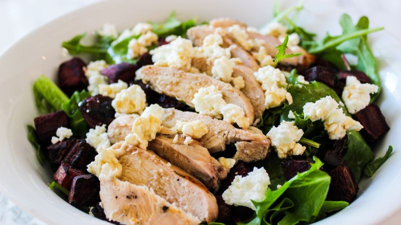 Grilled Chicken And Beetroot Salad With Apples And Beans Recipe